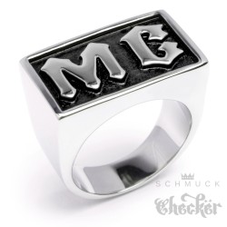 Massiver Edelstahl Biker Ring MC Motorradclub silber Motorradfahrer