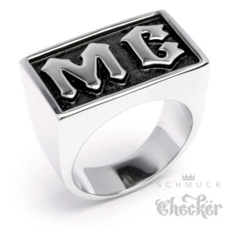 Massiver Edelstahl Biker Ring MC Motorradclub silber Motorradfahrer