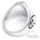 Lucky 13 Ring aus Edelstahl silber Glückszahl Glück Pech Totenkopf Bikerring