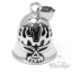 Bikerbell aus Edelstahl mit Flammen-Totenkopf Motorrad-Glocke Glöckchen Skull Schädel