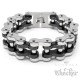 XXL Motorradketten-Armband aus Edelstahl Bikerschmuck Armkette silber schwarz massiv