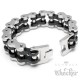 XXL Motorradketten-Armband aus Edelstahl Bikerschmuck Armkette silber schwarz massiv