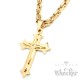 Herren Edelstahl Halskette Kreuz Anhänger gold vergoldet + 60cm Königskette
