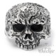 Alter Totenkopf Ring aus Edelstahl Bikerring Piraten Schädel verrottet Skull