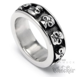 Massiver Totenkopf Ring aus Edelstahl Schädel Skull Bikerring silber Männer Schmuck