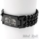 Mot Roll Schwarzes Onepercenter Armband aus Edelstahl 1%er Bikerarmband Outlaw