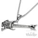 Rock Gitarre mit Totenkopf als Edelstahl Anhänger mit Halskette Skull Rockerschmuck