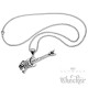 Rock Gitarre mit Totenkopf als Edelstahl Anhänger mit Halskette Skull Rockerschmuck