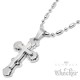 Edelstahl Anhänger kleines verziertes heiliges Kreuz + 60cm Kugelkette