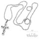 Kleines iamantiertes Kreuz mit Jesus Anhänger aus Edelstahl 60cm Halskette
