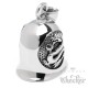 Biker-Bell mit Lilien-Kreuz aus Edelstahl Motorrad Glücksglocke silber Fleur de Lis