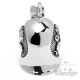 Biker-Bell mit Lilien-Kreuz aus Edelstahl Motorrad Glücksglocke silber Fleur de Lis