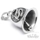 Biker-Bell mit Lilien-Kreuz aus Edelstahl Motorrad Glücksglocke silber Fleur de Lis