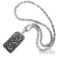 Asiatischer Glücksbringer Drache Anhänger aus Edelstahl großes DogTag Königskette