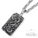 Asiatischer Glücksbringer Drache Anhänger aus Edelstahl großes DogTag Königskette