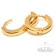 Schmale Edelstahl Ohrringe goldene Klapp-Creolen dünn gold poliert 13mm Ø