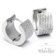 Edelstahl Herren Ohrringe breite Klapp-Creolen silver geriffelt glizernd 13mm Ø