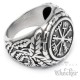 Edelstahl Wikinger Ring nordisch germanisch keltisch Vegvisir Runen-Kompass Bikerring