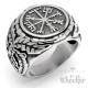 Edelstahl Wikinger Ring nordisch germanisch keltisch Vegvisir Runen-Kompass Bikerring