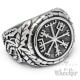 Edelstahl Wikinger Ring nordisch germanisch keltisch Vegvisir Runen-Kompass Bikerring
