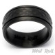 Mot Roll Schwarzer Carbon Ring mit Reifenprofil Reifen Bikerring Männergeschenk