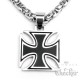 Edelstahl Anhänger Eisernes Kreuz schwarz silber massiv + 60cm Königskette Biker