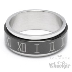 Massiver besonderer Edelstahl Herren Männer Ring schwarz gold Hochwertig 10mm