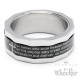 Herrenring aus Edelstahl mit Kreuz und Gebet silber schwarz Drehring Ring Geschenk