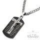 Schwarzes DogTag mit Gebet und silbernem Kreuz Jesus Panuzerkette Halskette