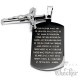 Schwarzes DogTag mit Gebet und silbernem Kreuz Jesus Panuzerkette Halskette