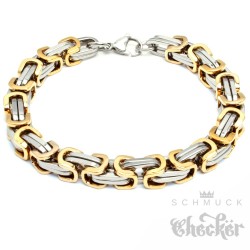 Edelstahl Herren Männer Byzantiner Armband Königskette Königsarmband silber gold