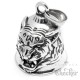 Biker-Bell mit Tigerkopf aus Edelstahl Tiger silber Motorrad Glücksglocke Geschenk
