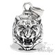 Biker-Bell mit Tigerkopf aus Edelstahl Tiger silber Motorrad Glücksglocke Geschenk