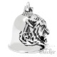 Biker-Bell mit Tigerkopf aus Edelstahl Tiger silber Motorrad Glücksglocke Geschenk