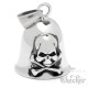 Biker-Bell mit Totenkopf aus Edelstahl Motorrad Glücksglocke Skull Cross Bones