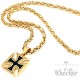 Eisernes Kreuz Anhänger aus Edelstahl schwarz gold massiv + 60cm Königskette Biker