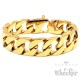 Vergoldetes Panzerarmband aus Edelstahl Männerarmband gold breit schwer Bikerschmuck