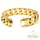 Vergoldetes Panzerarmband aus Edelstahl Männerarmband gold breit schwer Bikerschmuck