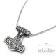 Edelstahl Anhänger original Thors Hammer Mjölnir detailliert silber + 60cm Kette