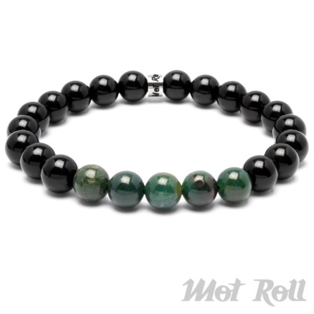 Mot Roll Perlen Armband schwarz grün Galaxy Collection Edelstein Herren Menbeads