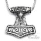 Edelstahl Anhänger original Thors Hammer Mjölnir detailliert silber + 60cm Kette