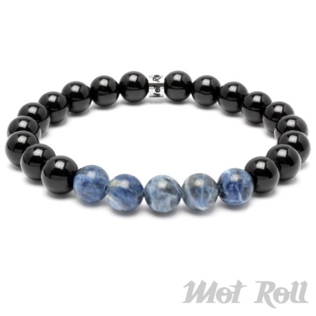 Mot Roll Perlen Armband schwarz blau Galaxy Collection Edelstein Herren Menbeads