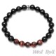 Mot Roll Perlen Armband schwarz rot rotes Tigerauge Edelstein Herren Menbeads