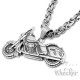 Motorrad Anhänger aus Edelstahl Chopper Bike Harley silber Königskette Bikerschmuck