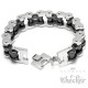 XXL Armband große Motorradkette mit Verlängerung massive Armkette aus Edelstahl silber schwarz