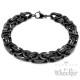 Schwarzes Königsarmband aus Edelstahl Herren Männer Byzantiner Armband Königskette