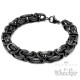 Schwarzes Königsarmband aus Edelstahl Herren Männer Byzantiner Armband Königskette