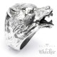 Massiver Edelstahl Ring silber hochwertig Bär Bärenkopf Grizzly Biker Indianer