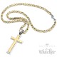 Kreuz aus Edelstahl mit Königskette in silber & gold Edelstahl Anhänger Halskette