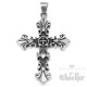 Lilien Kreuz Anhänger aus Edelstahl 316L silber Fleur de Lis Königskette Halskette